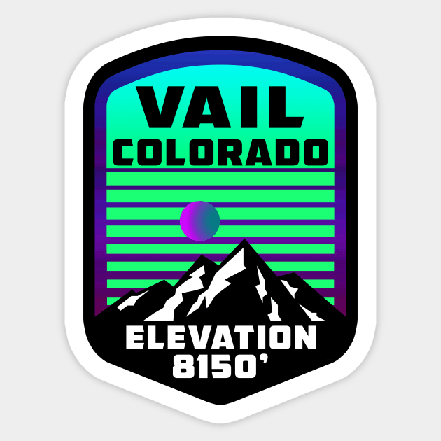 Vail Colorado Skiing Ski Sticker by heybert00